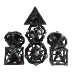Würfel Stube Drachenwürfel-Set (Nickel mit roten Nummern) - 18mm