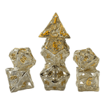 Würfel Stube Drachenwürfel-Set (Silber mit goldenen Nummern) - 18mm