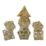 Würfel Stube Drachenwürfel-Set (Silber mit goldenen Nummern) - 18mm