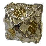 Würfel Stube Drachenwürfel W10-0 (Silber mit goldenen Nummern) - 18mm
