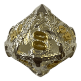 Würfel Stube Drachenwürfel W10-0 (Silber mit goldenen Nummern) - 18mm