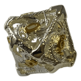 Würfel Stube Drachenwürfel W10 (Silber mit goldenen Nummern) - 18mm