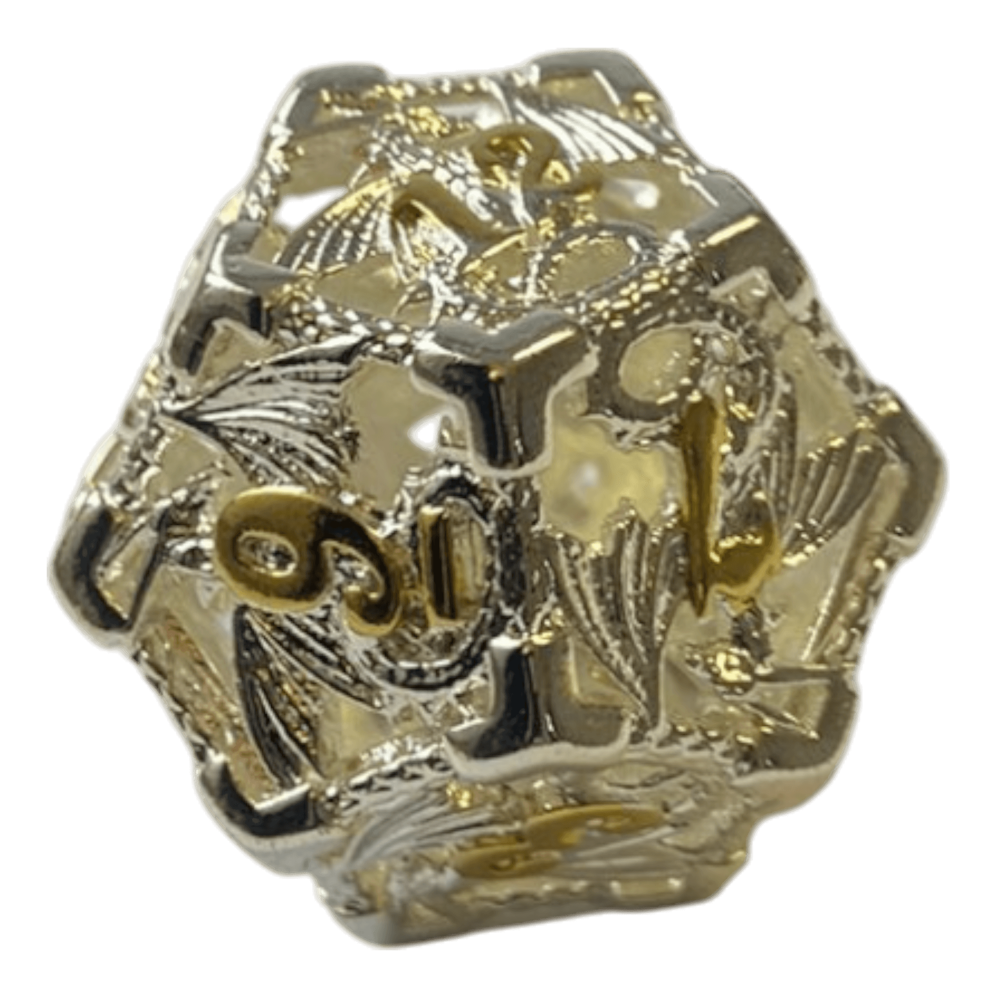 Würfel Stube Drachenwürfel W12 (Silber mit goldenen Nummern) - 18mm