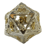 Würfel Stube Drachenwürfel W20 (Silber mit goldenen Nummern) - 18mm