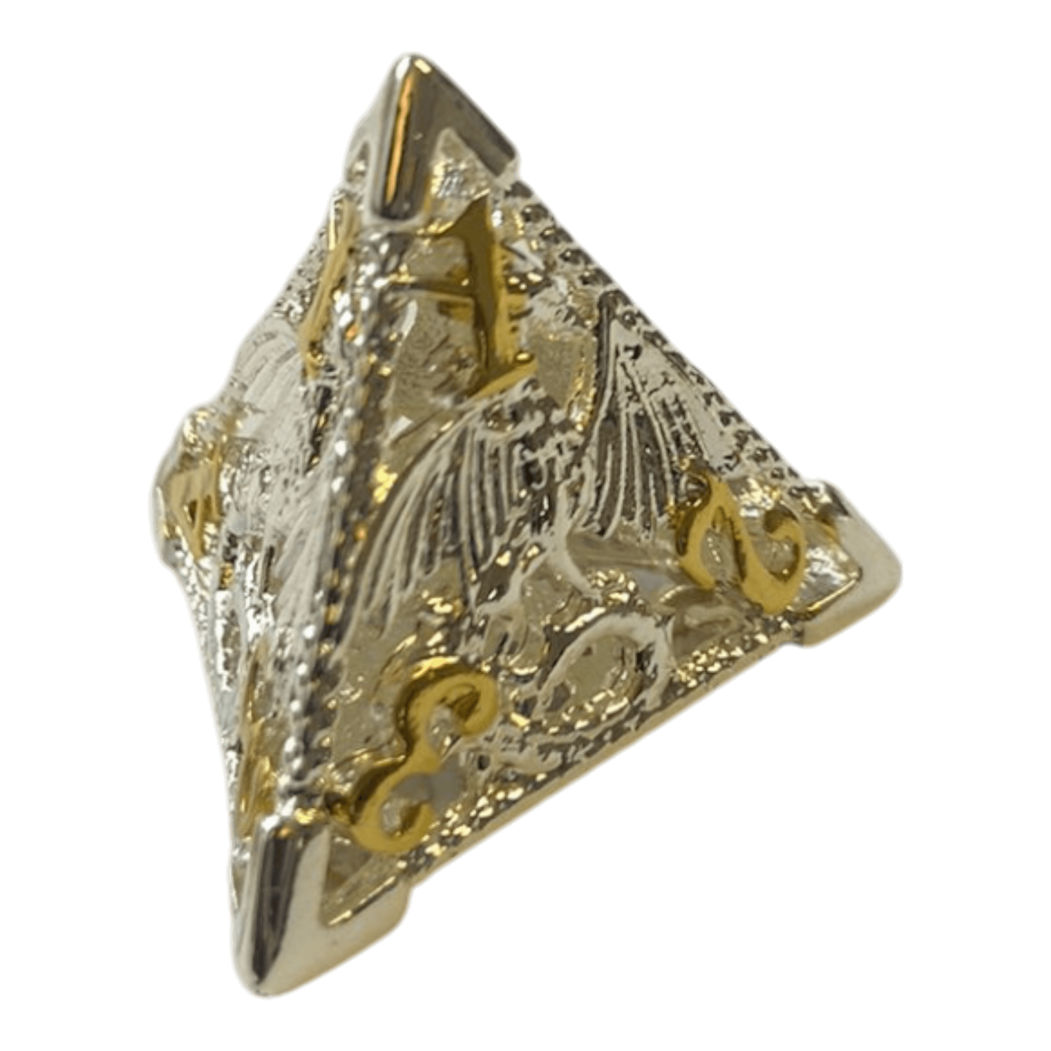 Würfel Stube Drachenwürfel W4 (Silber mit goldenen Nummern) - 18mm