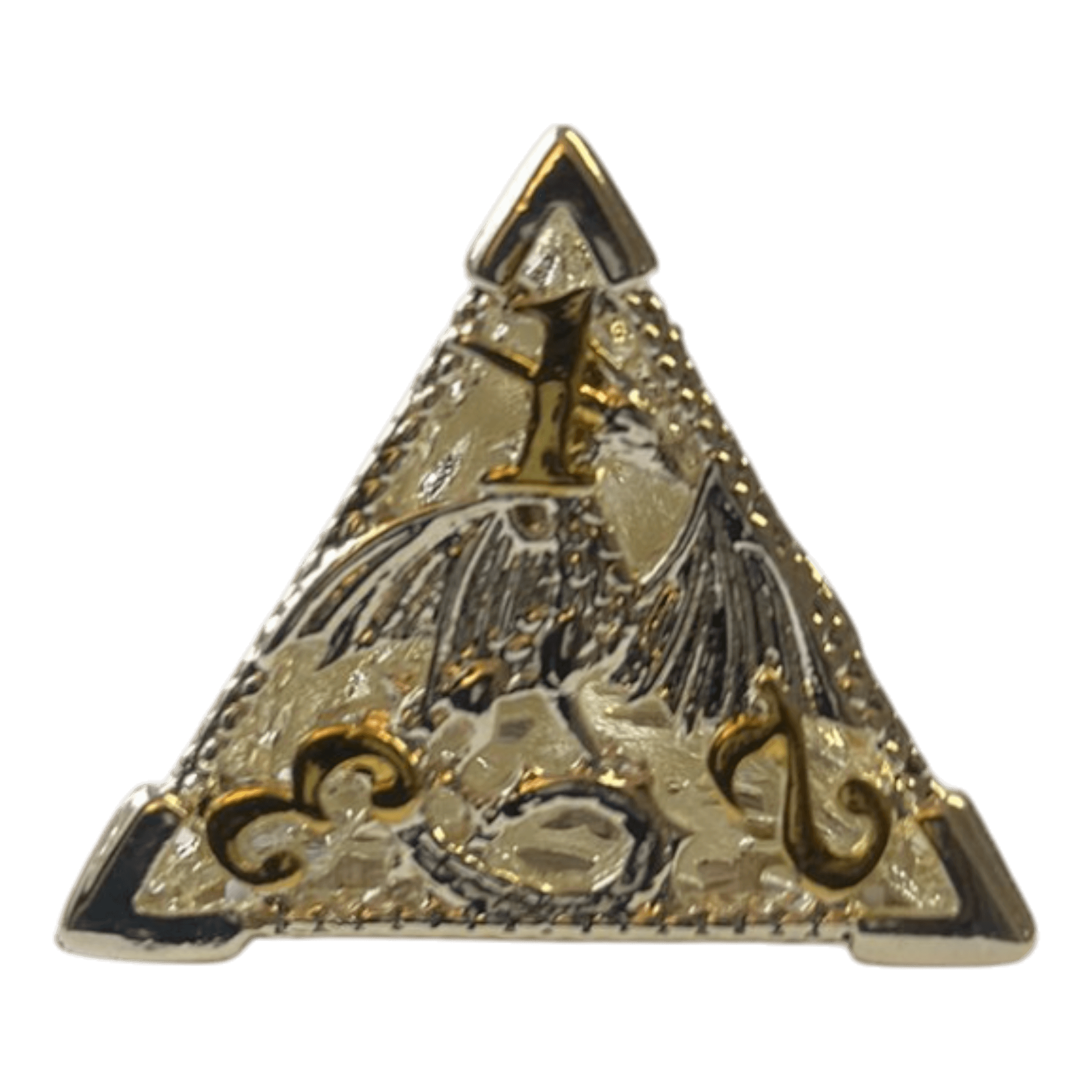Würfel Stube Drachenwürfel W4 (Silber mit goldenen Nummern) - 18mm
