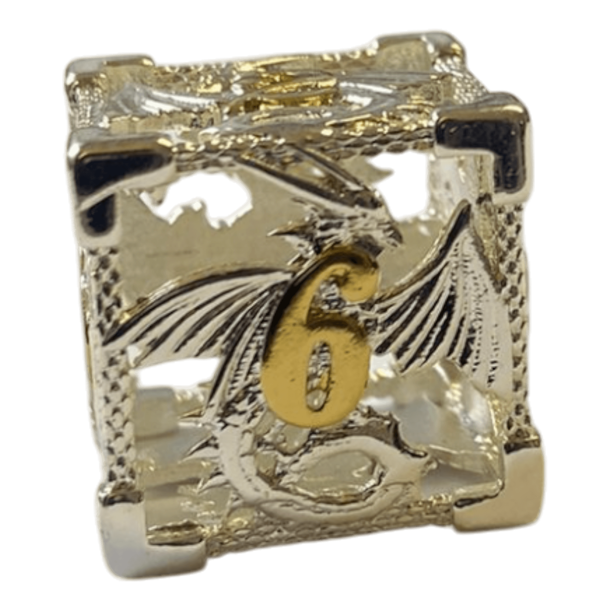 Würfel Stube Drachenwürfel W6 (Silber mit goldenen Nummern) - 18mm