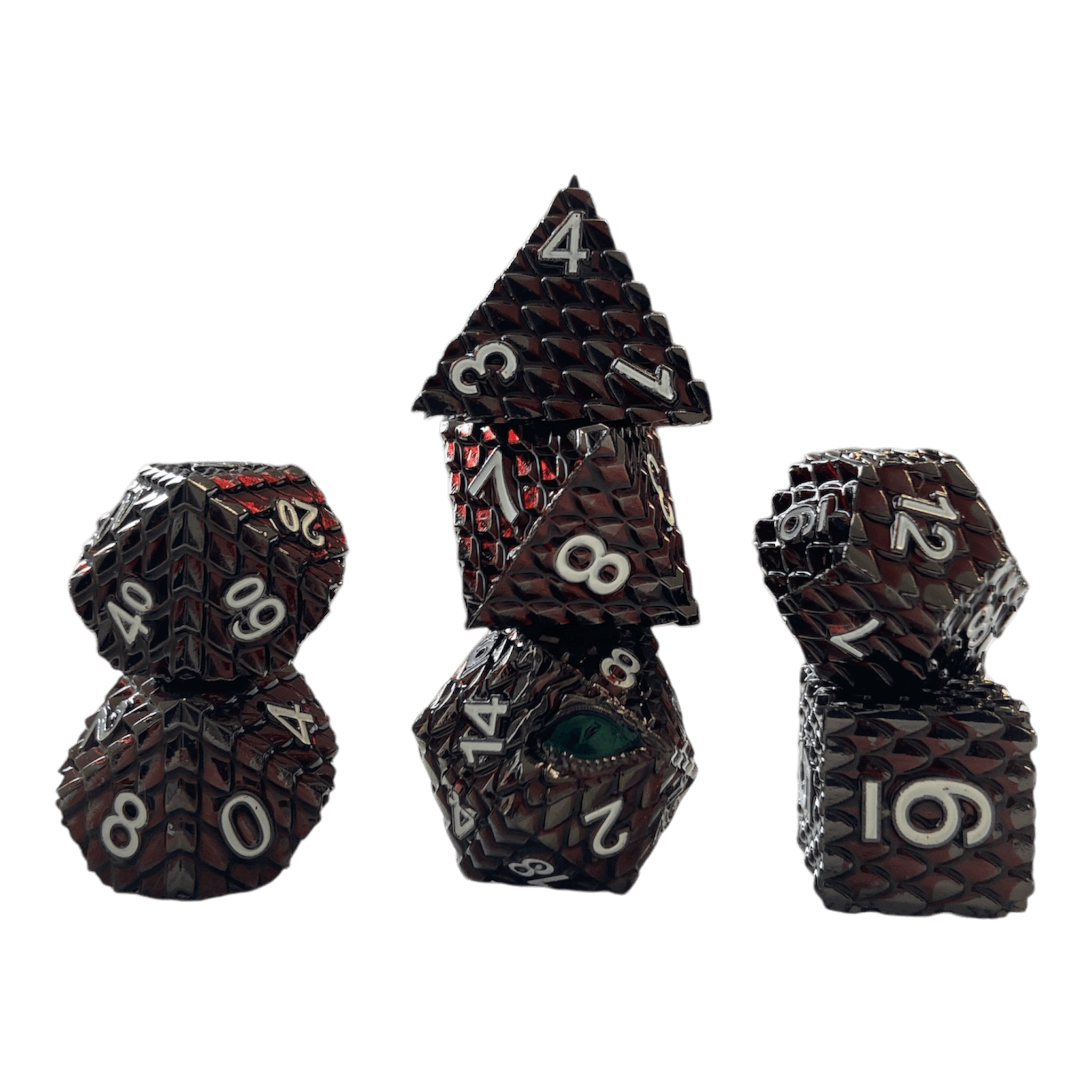 Würfel Stube Dragon Scale Dunkelrot Set