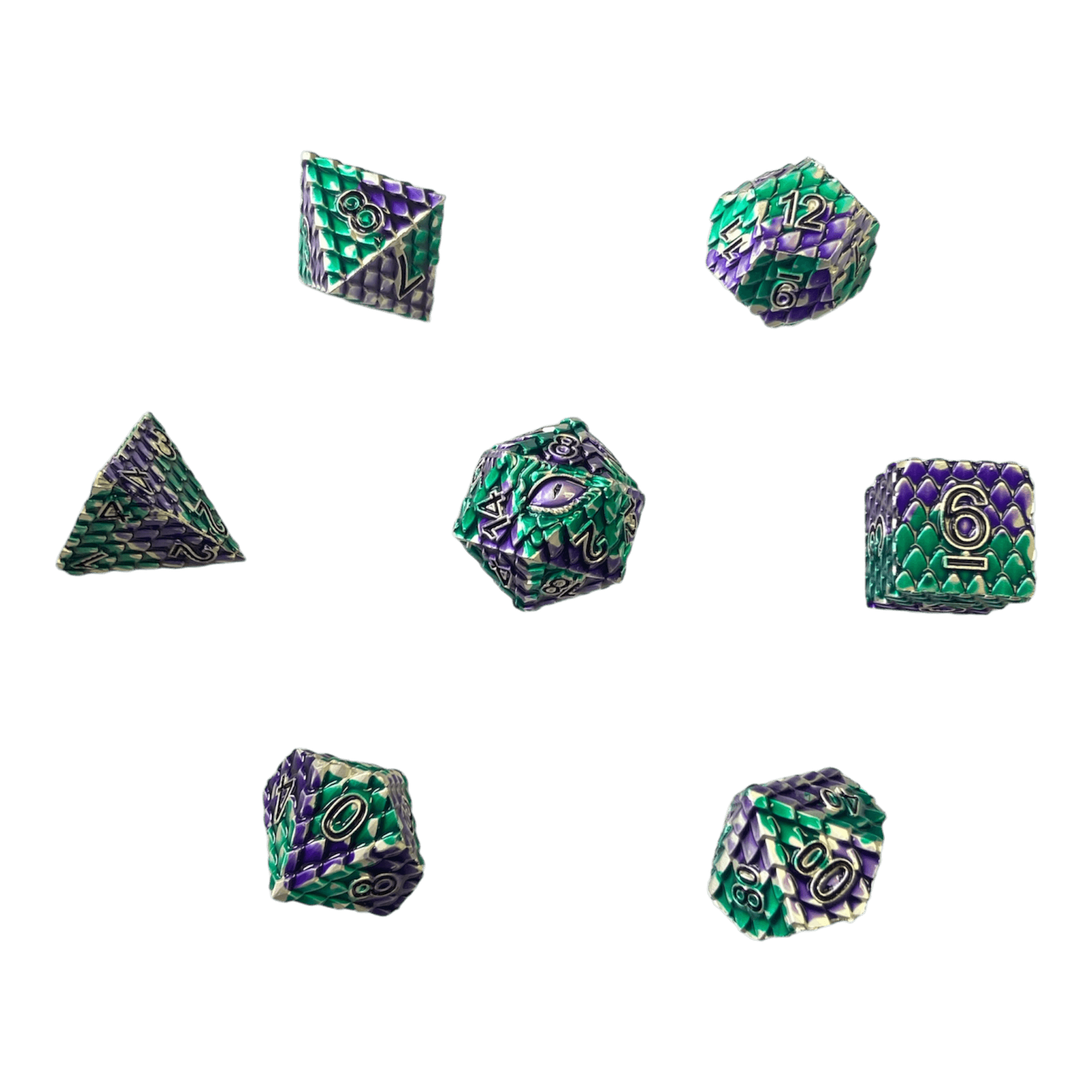 Würfel Stube Dragon Scale Grün/Lila Set