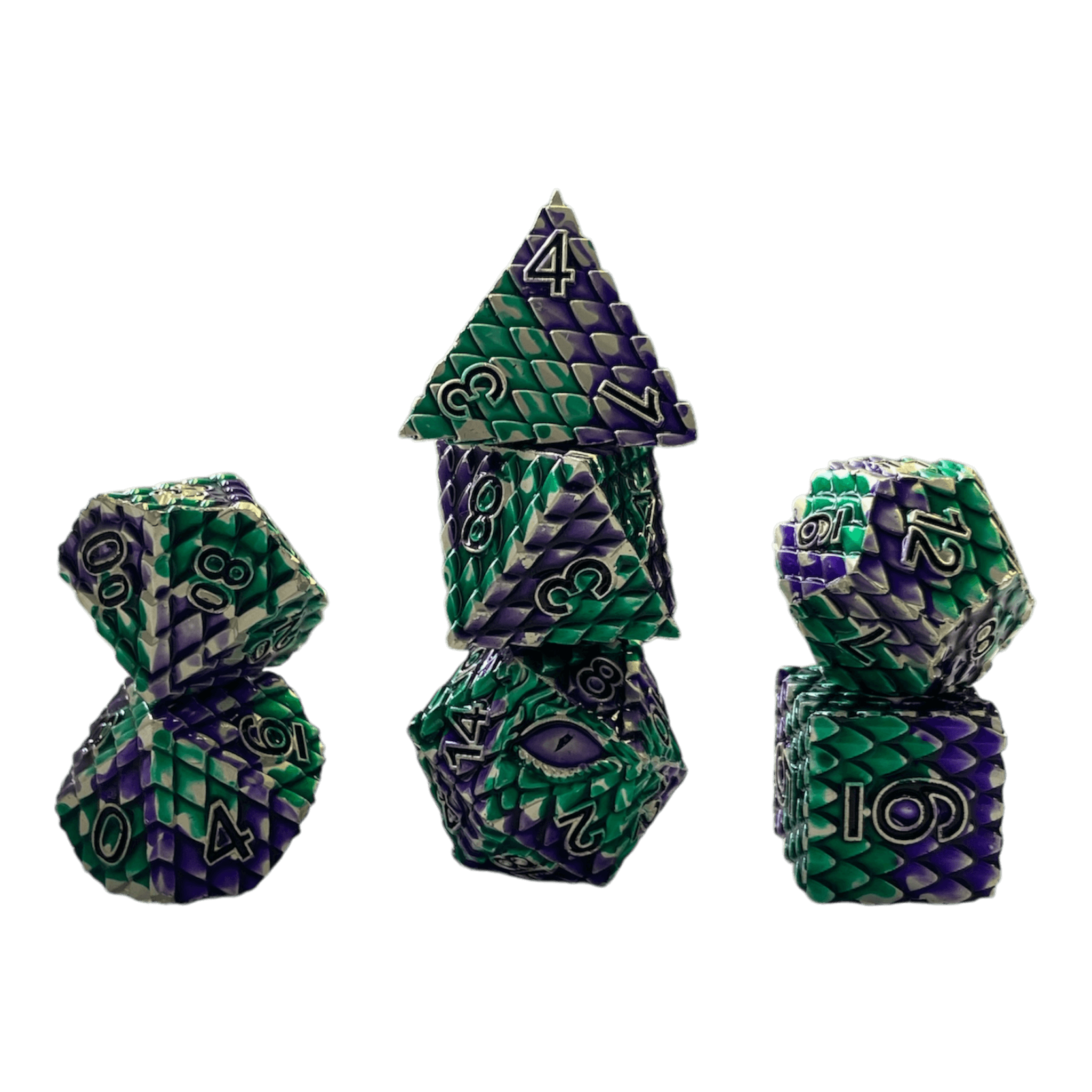 Würfel Stube Dragon Scale Grün/Lila Set