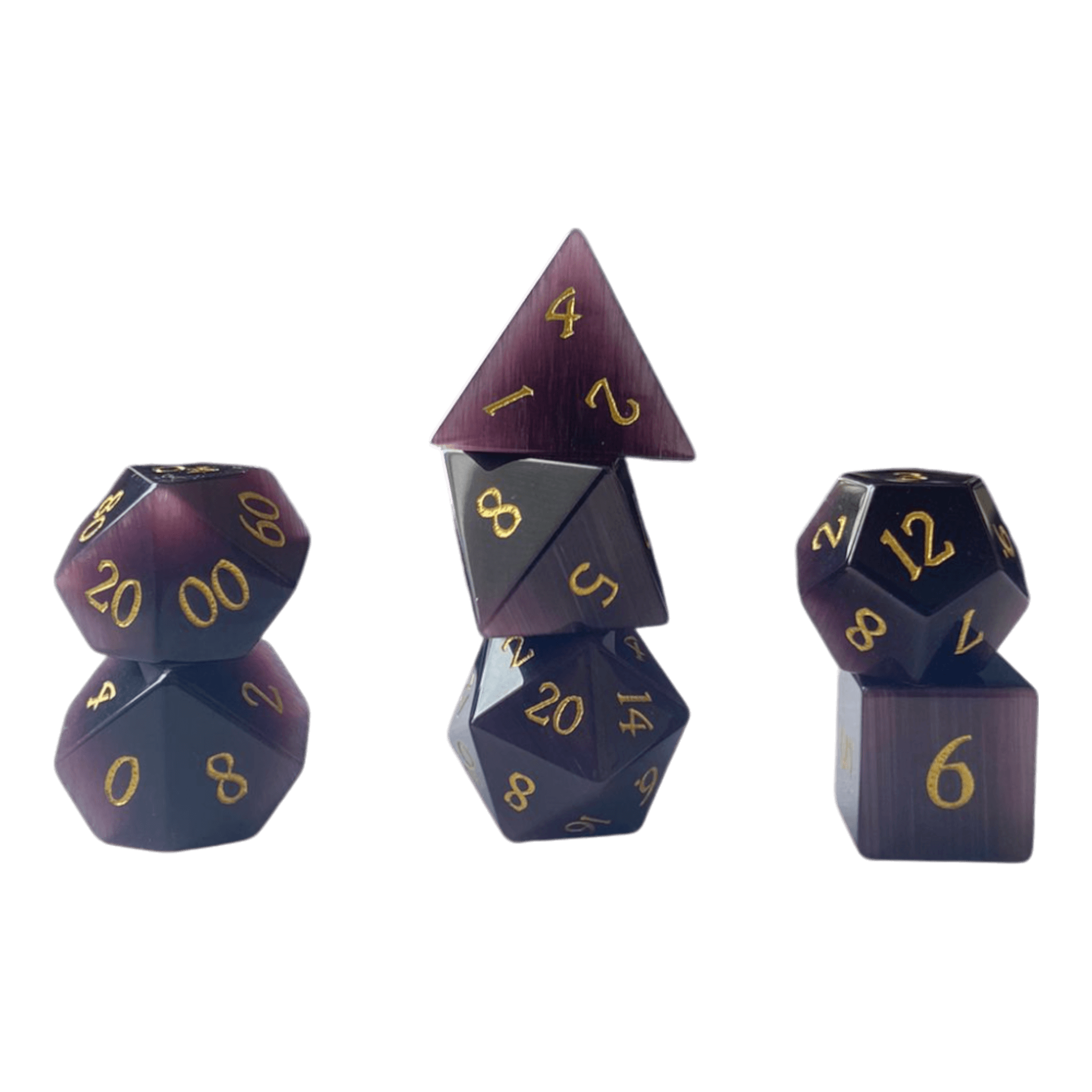 Waerfel Stube Dunkellila Opal Glaswürfel Set