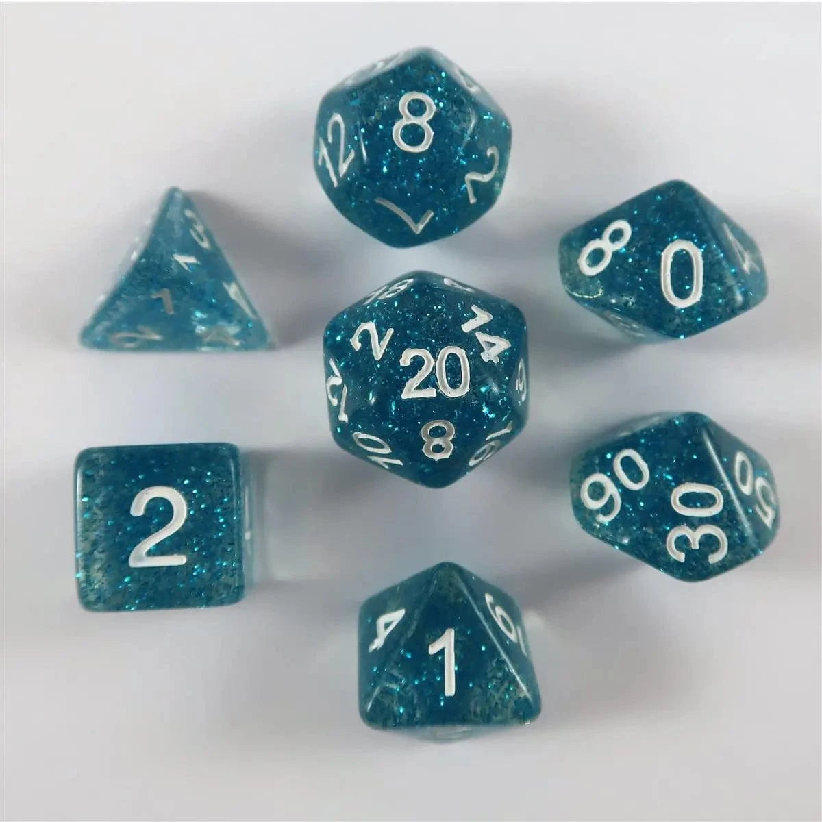 Würfel Stube Glitzer Türkis Set