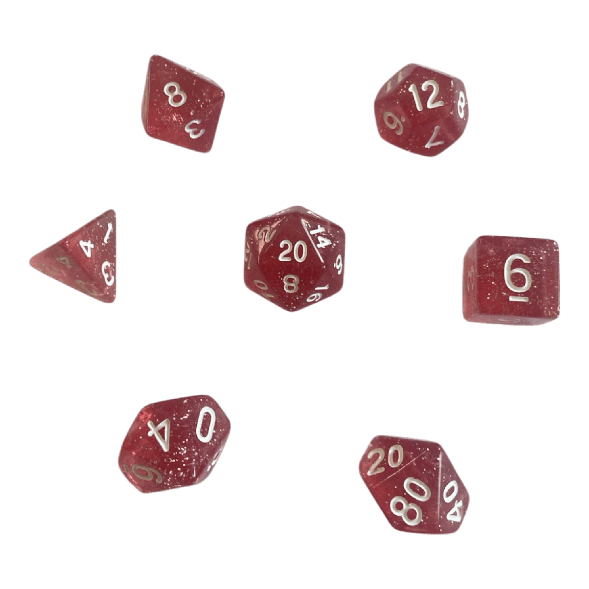 Würfel Stube Glitzerwürfel 7er Set in Pink