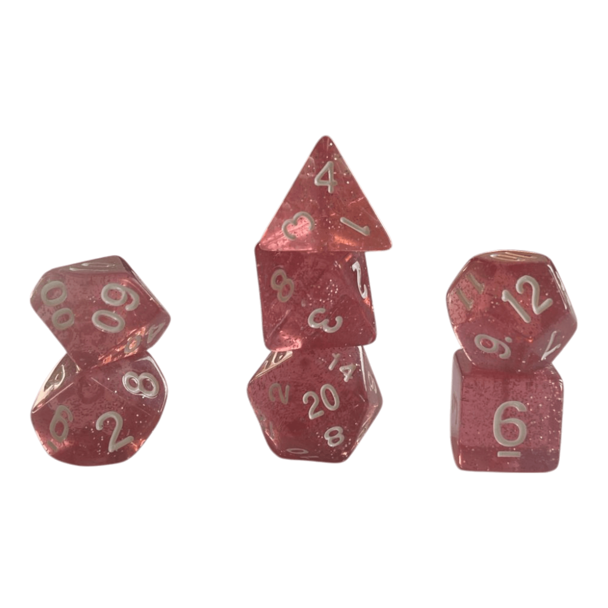 Würfel Stube Glitzerwürfel 7er Set in Pink