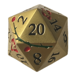 Würfel Stube Gold Metallwürfel mit roten Magnolien Blüten W20