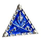Grim Reaper Metallwürfel (silber/blau) W4