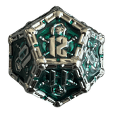 Grim Reaper Metallwürfel (silber/grün) W12