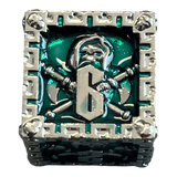 Grim Reaper Metallwürfel (silber/grün) W6