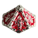 Grim Reaper Metallwürfel (silber/rot) W10
