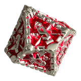 Grim Reaper Metallwürfel (silber/rot) W10