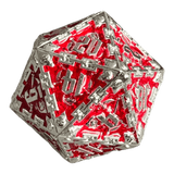 Grim Reaper Metallwürfel (silber/rot) W20