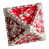 Grim Reaper Metallwürfel (silber/rot) W8