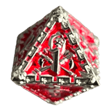 Grim Reaper Metallwürfel (silber/rot) W8