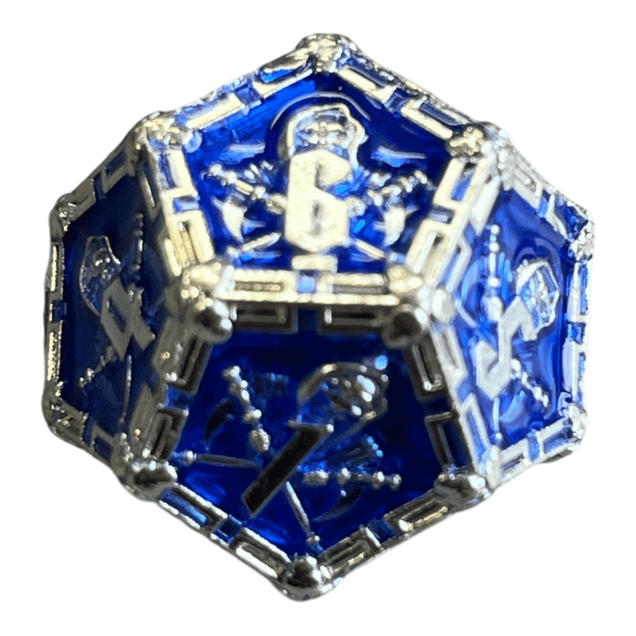 Würfel Stube Grim Reaper Metallwürfel (silber/blau) W12
