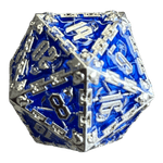 Würfel Stube Grim Reaper Metallwürfel (silber/blau) W20