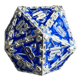 Würfel Stube Grim Reaper Metallwürfel (silber/blau) W20