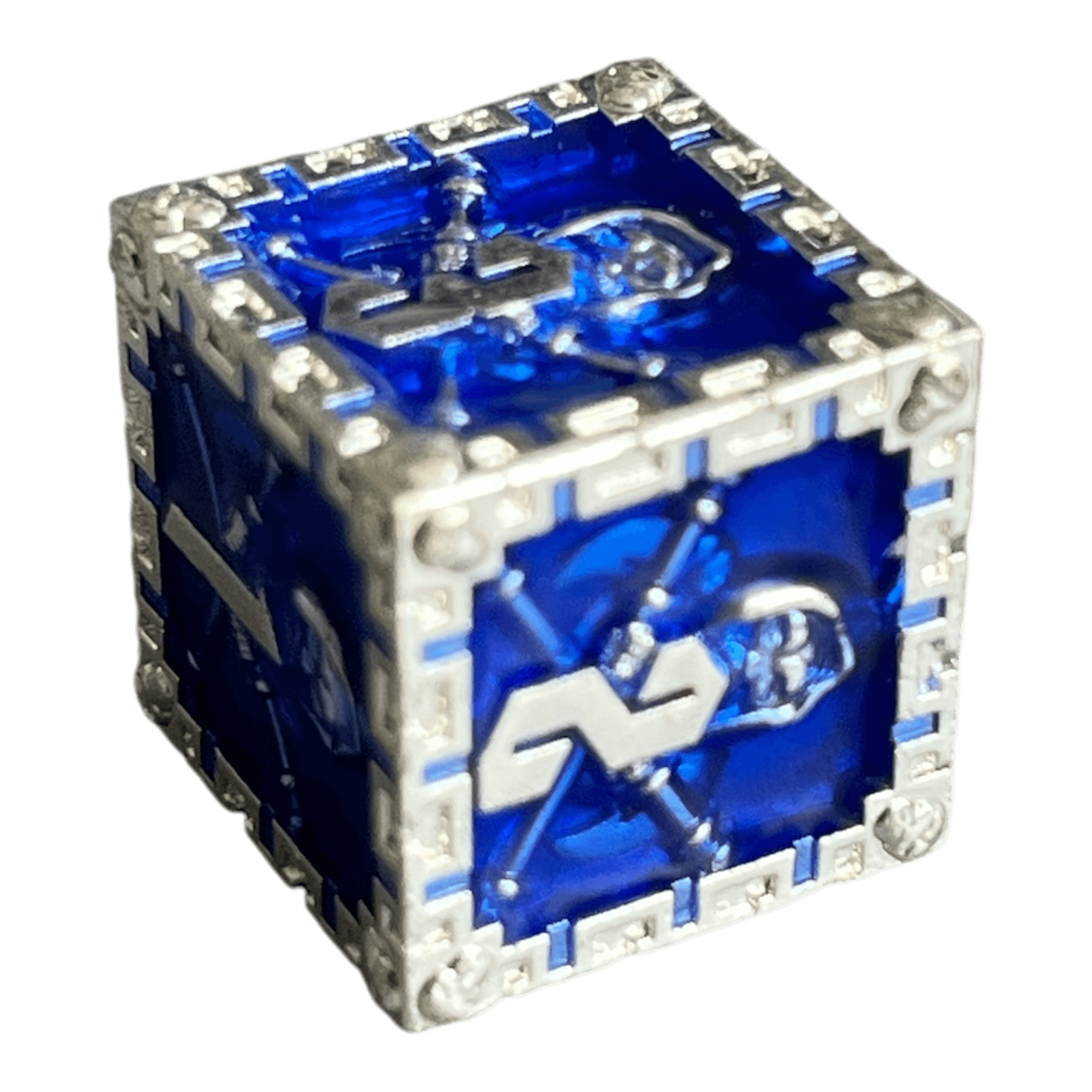 Würfel Stube Grim Reaper Metallwürfel (silber/blau) W6