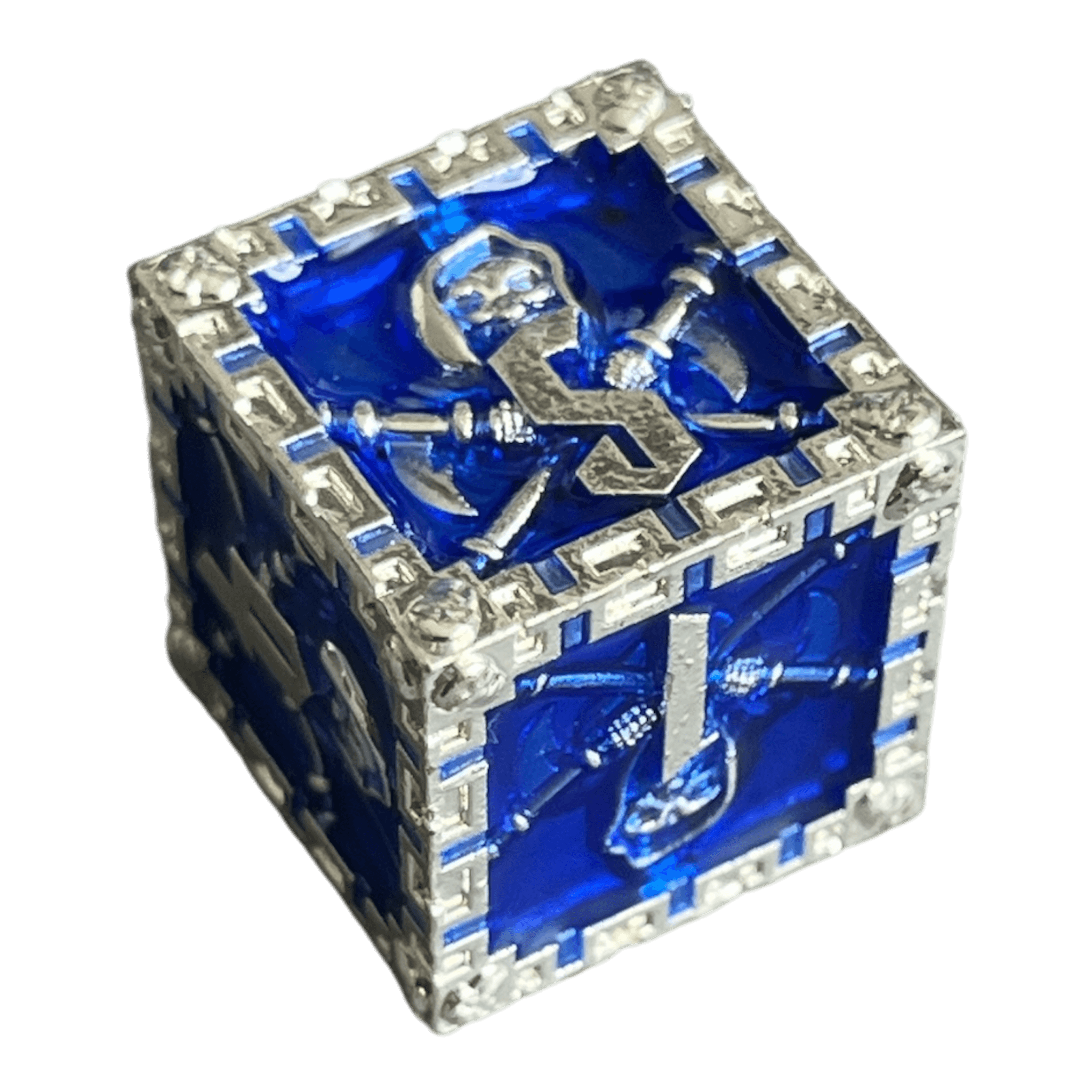 Würfel Stube Grim Reaper Metallwürfel (silber/blau) W6