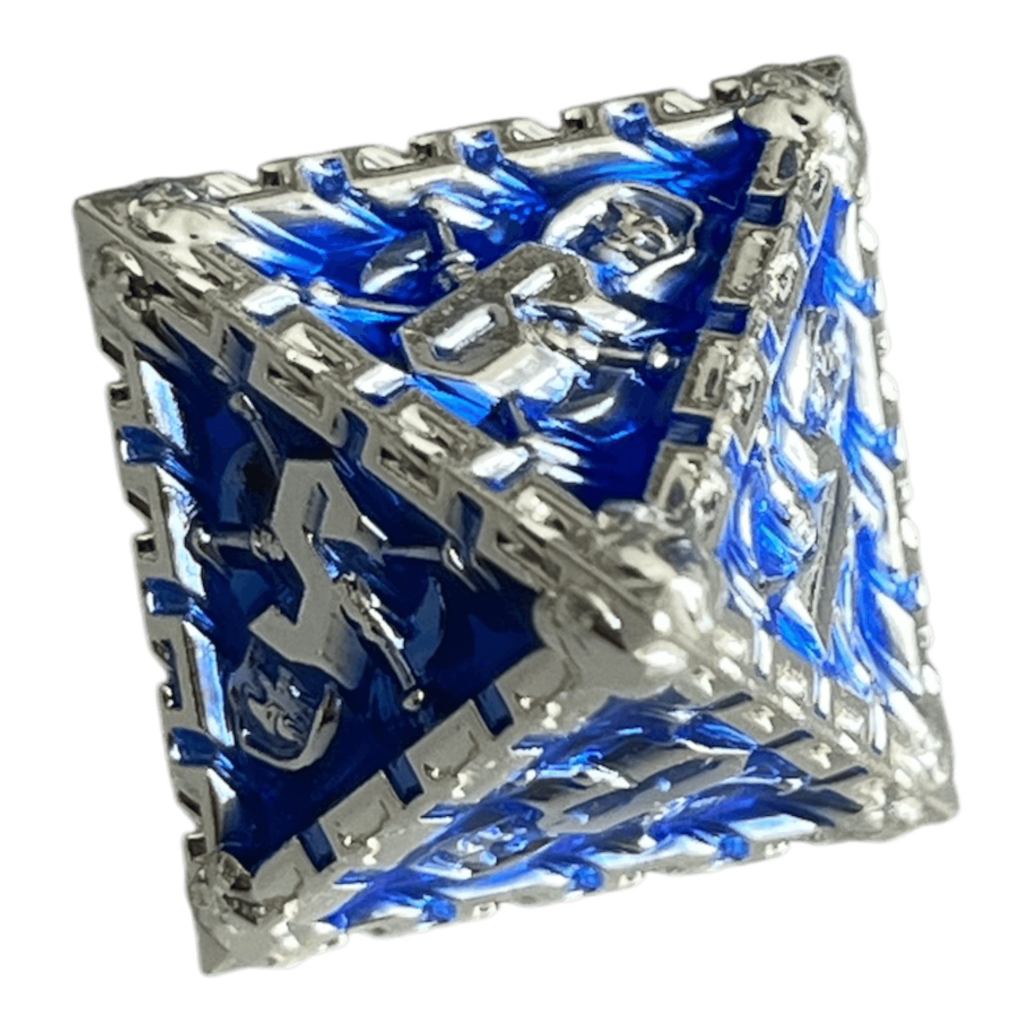 Würfel Stube Grim Reaper Metallwürfel (silber/blau) W8