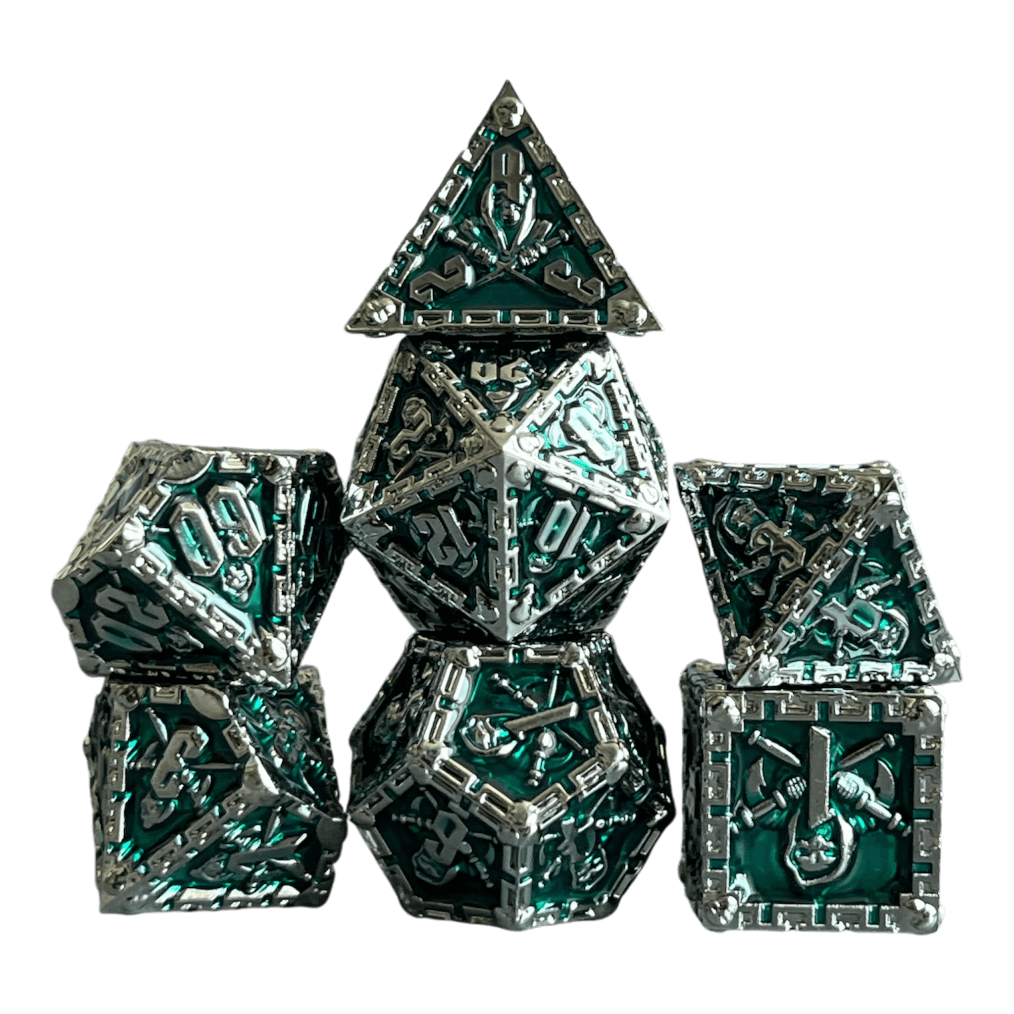 Würfel Stube Grim Reaper Metallwürfel (silber/grün) Set