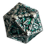 Würfel Stube Grim Reaper Metallwürfel (silber/grün) W20