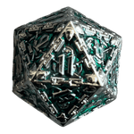 Würfel Stube Grim Reaper Metallwürfel (silber/grün) W20