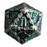 Würfel Stube Grim Reaper Metallwürfel (silber/grün) W20