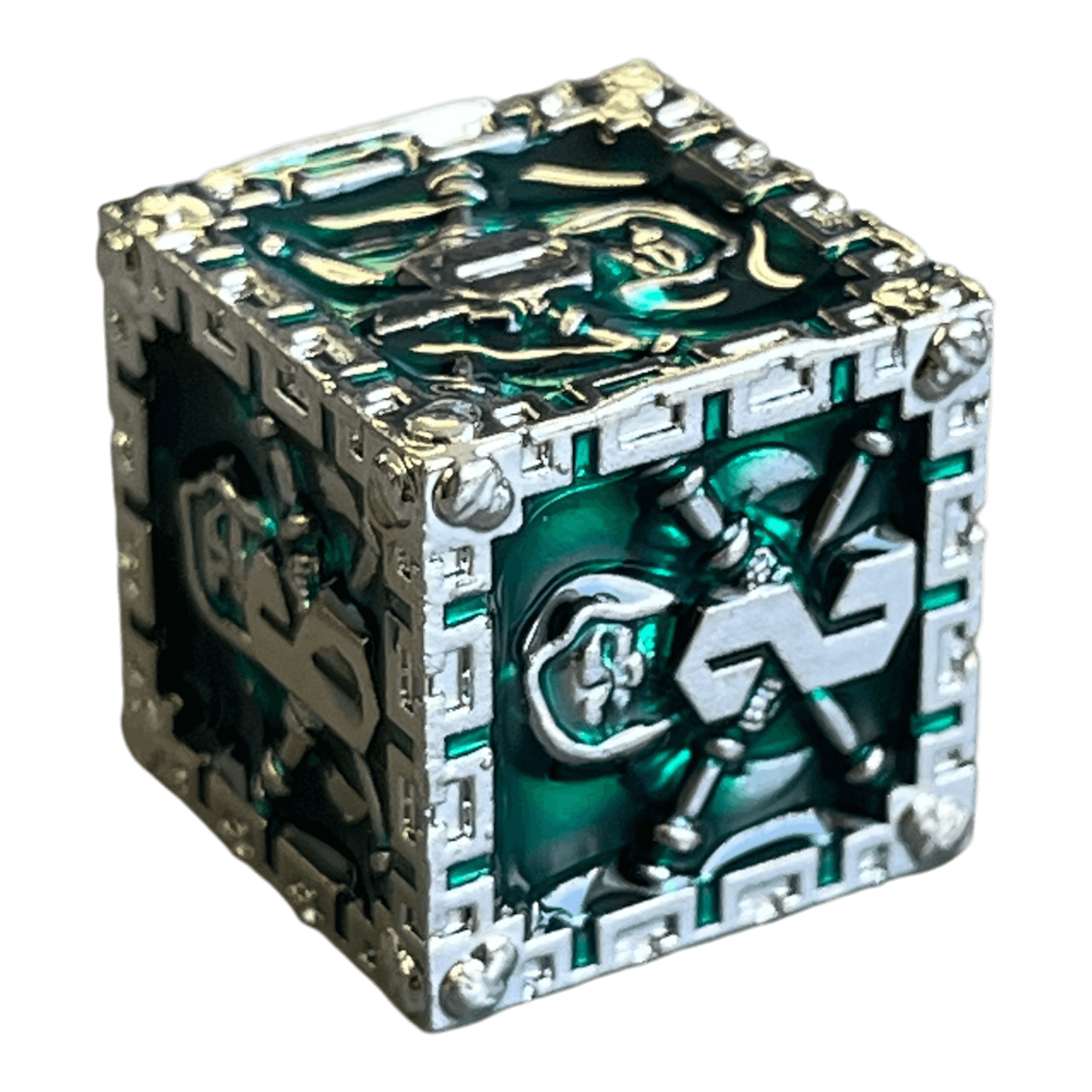Würfel Stube Grim Reaper Metallwürfel (silber/grün) W6