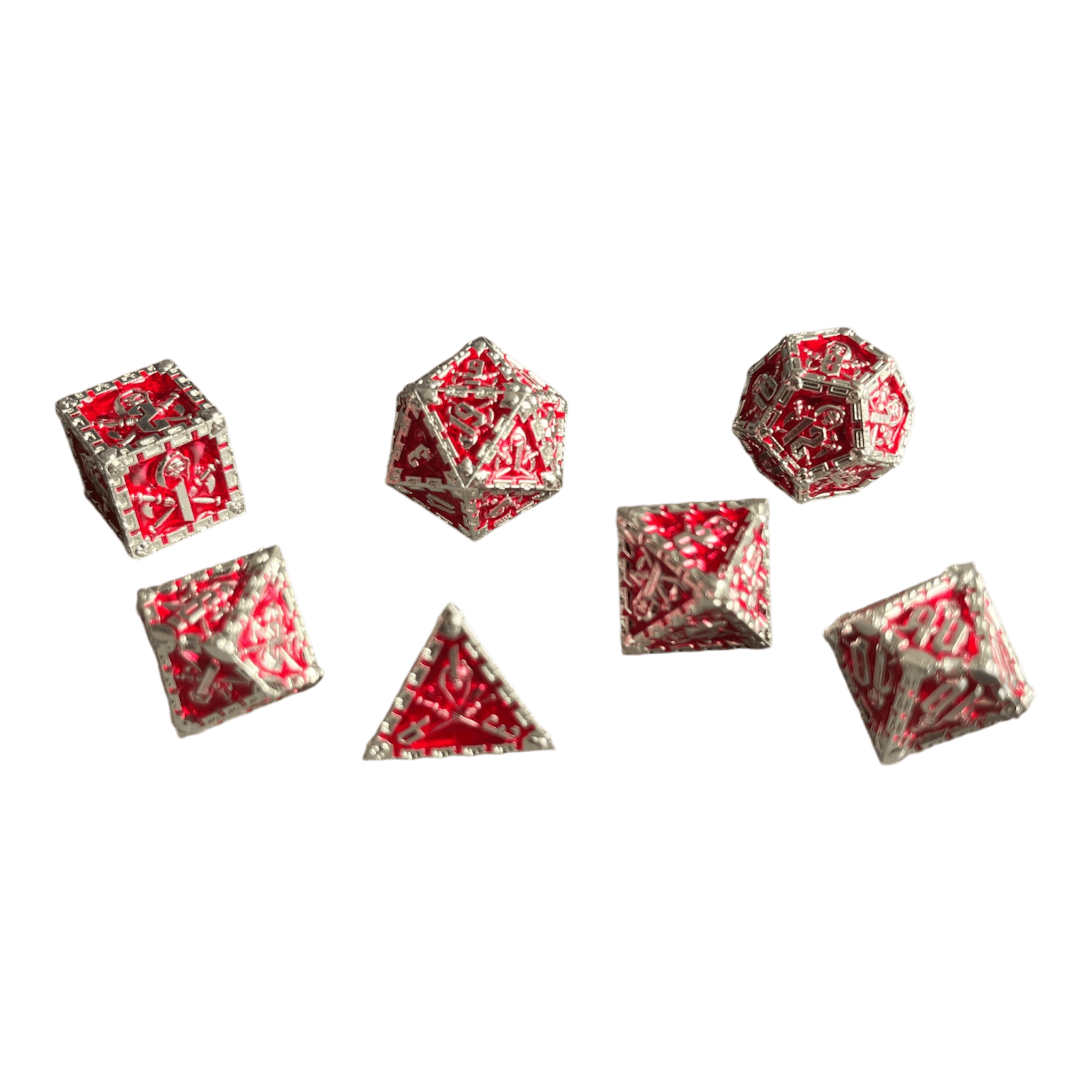 Würfel Stube Grim Reaper Metallwürfel (silber/rot) Set