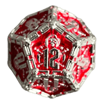 Würfel Stube Grim Reaper Metallwürfel (silber/rot) W12