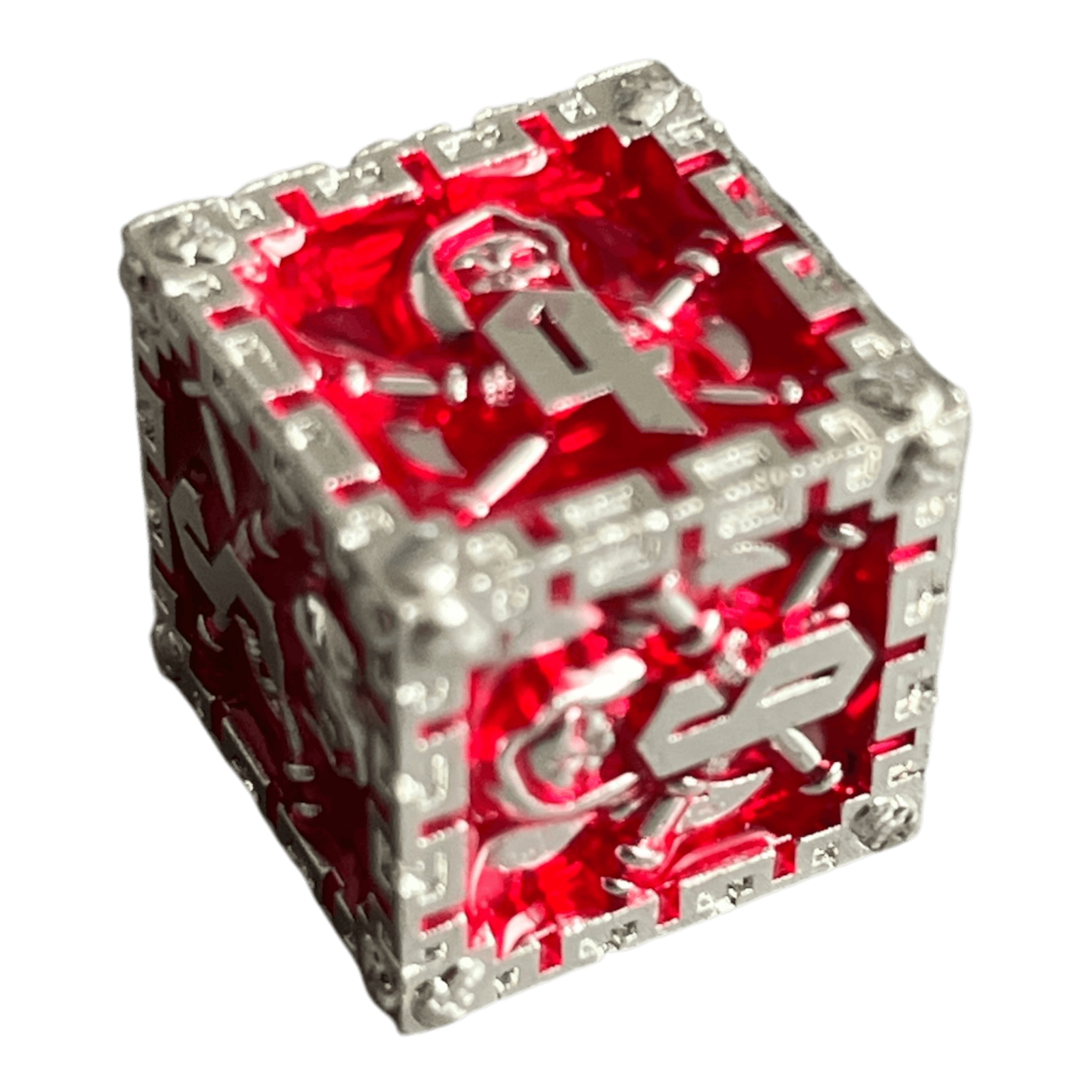 Würfel Stube Grim Reaper Metallwürfel (silber/rot) W6