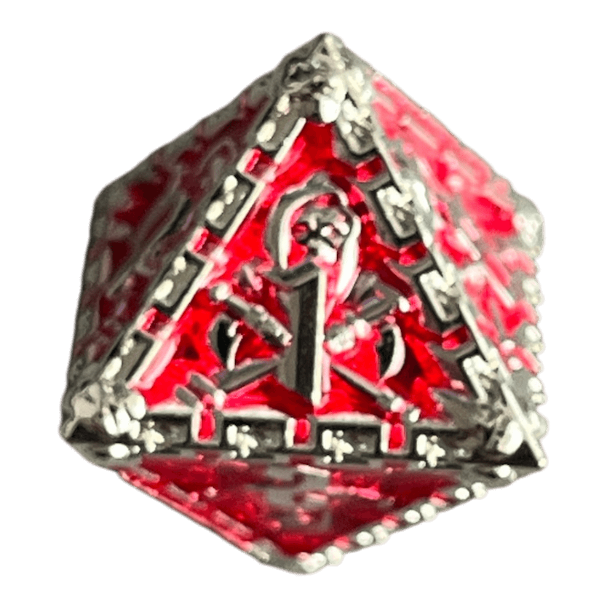 Würfel Stube Grim Reaper Metallwürfel (silber/rot) W8