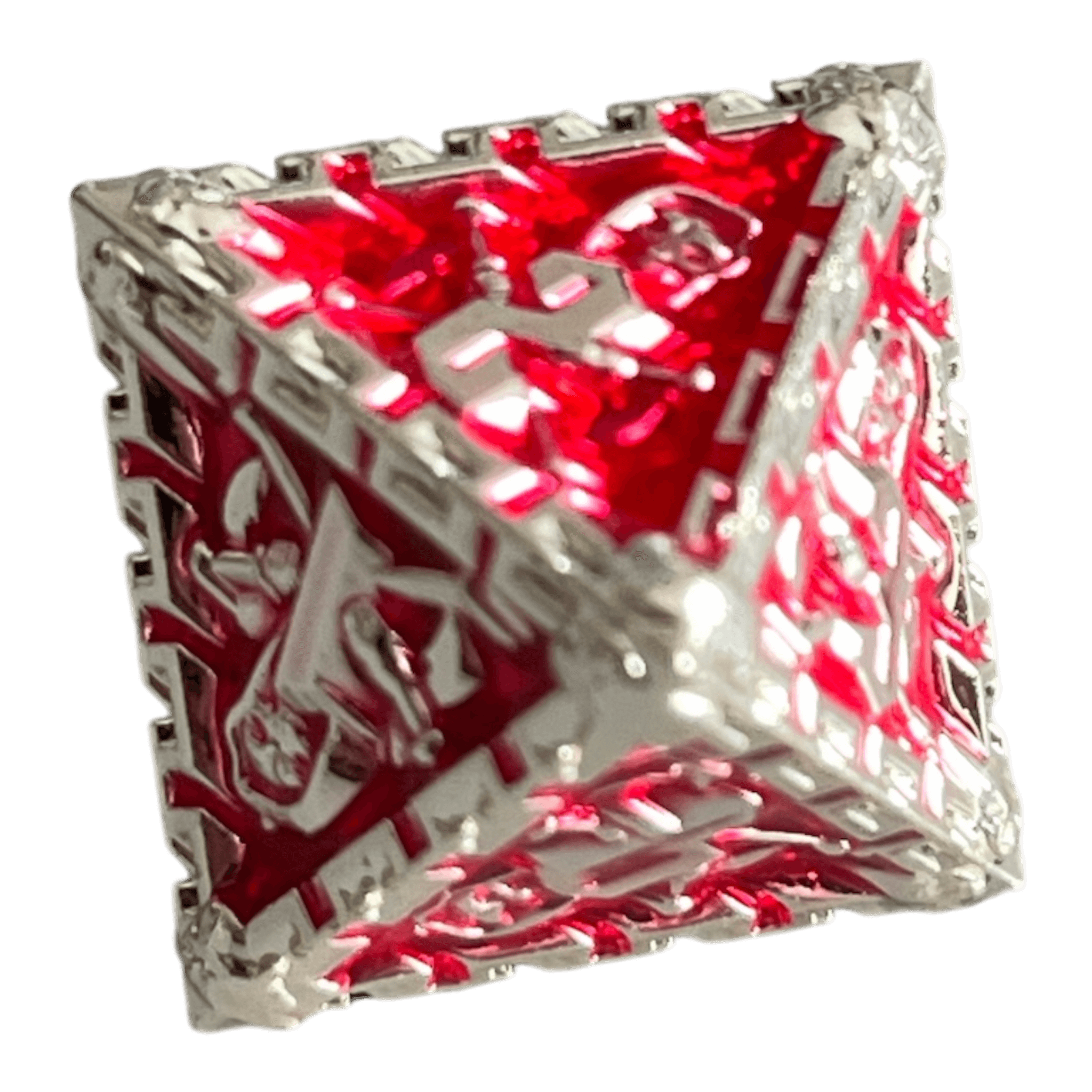 Würfel Stube Grim Reaper Metallwürfel (silber/rot) W8