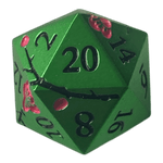 Würfel Stube Grüne Metallwürfel mit pinken Magnolien Blüten W20