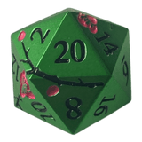 Würfel Stube Grüne Metallwürfel mit pinken Magnolien Blüten W20