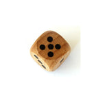 HolzWürfel W6 16mm Natur/Schwarz