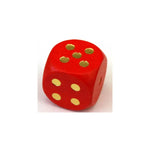 Koplow HolzWürfel W6 16mm Rot/Gold (Rp)