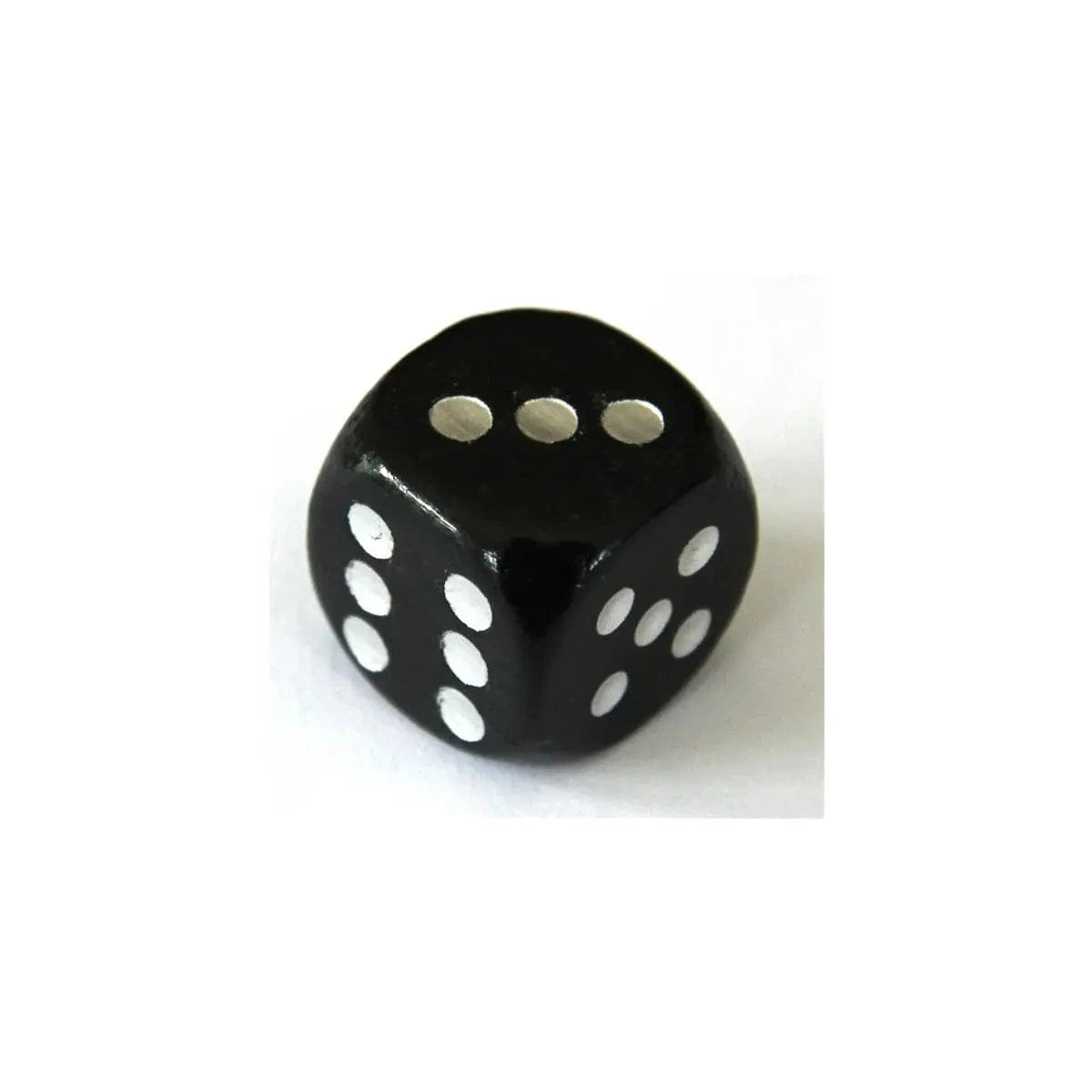 Würfel Stube HolzWürfel W6 18mm Schwarz/Silber (Rp)