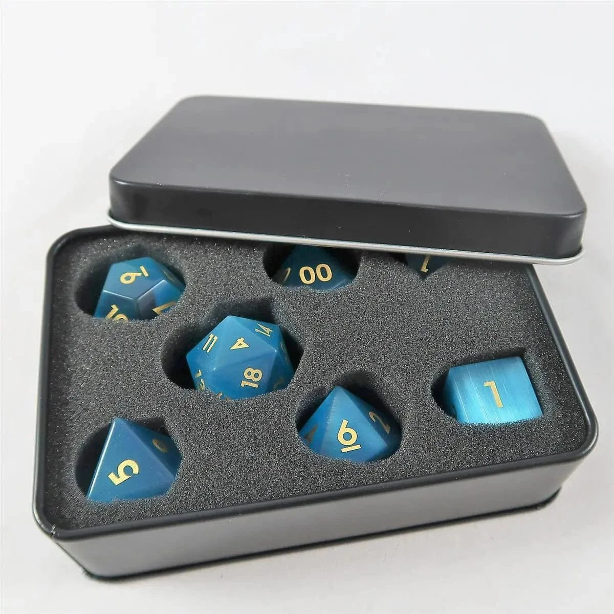 Waerfel Stube Katzenauge blau in Metallbox
