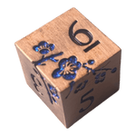 Würfel Stube Kupfer Metallwürfel mit blauen Magnolien Blüten W6